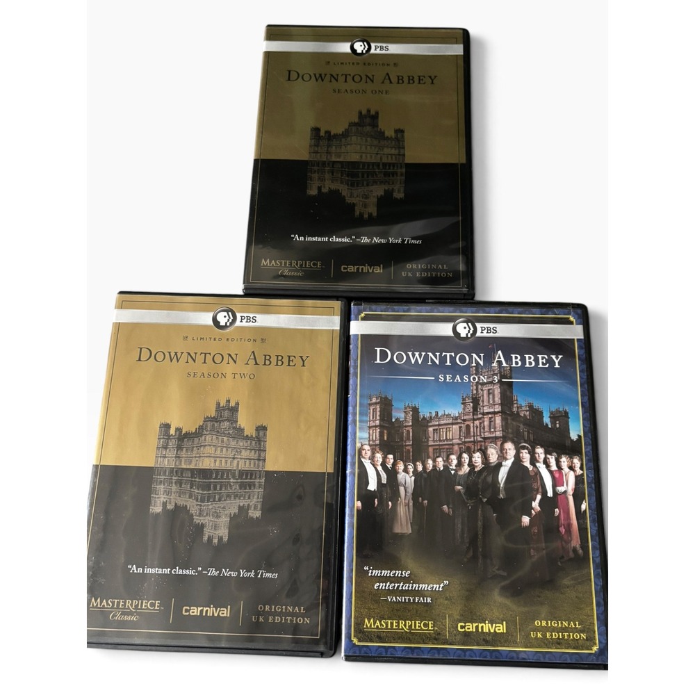 Downton Abbey Seasons 1-3 DVD Bundle Masterpiece Classic Original UK Edition PBS